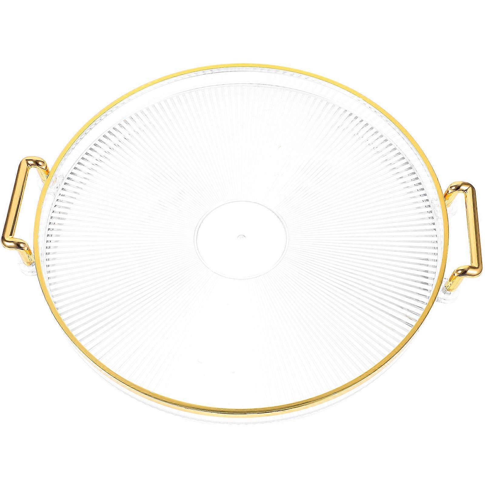 Plastic Serving Tray for Desktop Use 2Pcs Transparent Round Organizer
