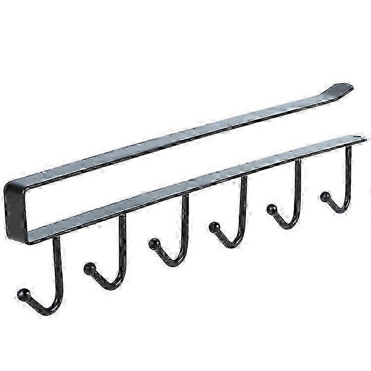 2Pcs Six Hooks Kitchen Iron Non-marking Nail-free Hooks