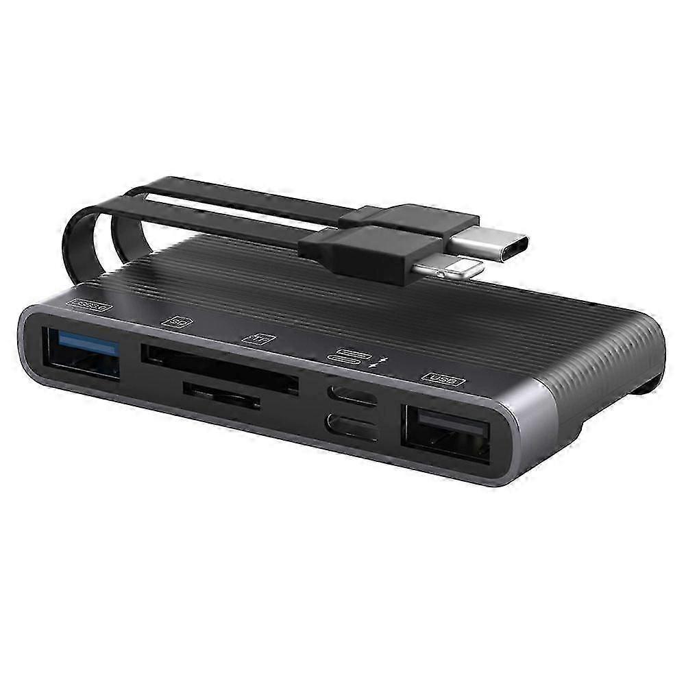USB C Lightning Docking Station with Multiport Adapter Hub SD Card Reader USB Dongle