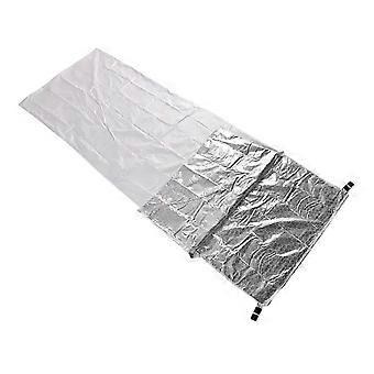 Winddichte en waterdichte eenpersoonsslaapzak voor kamperen en wandelen, zilverkleurig, warmte reflecterend, compact voor op reis