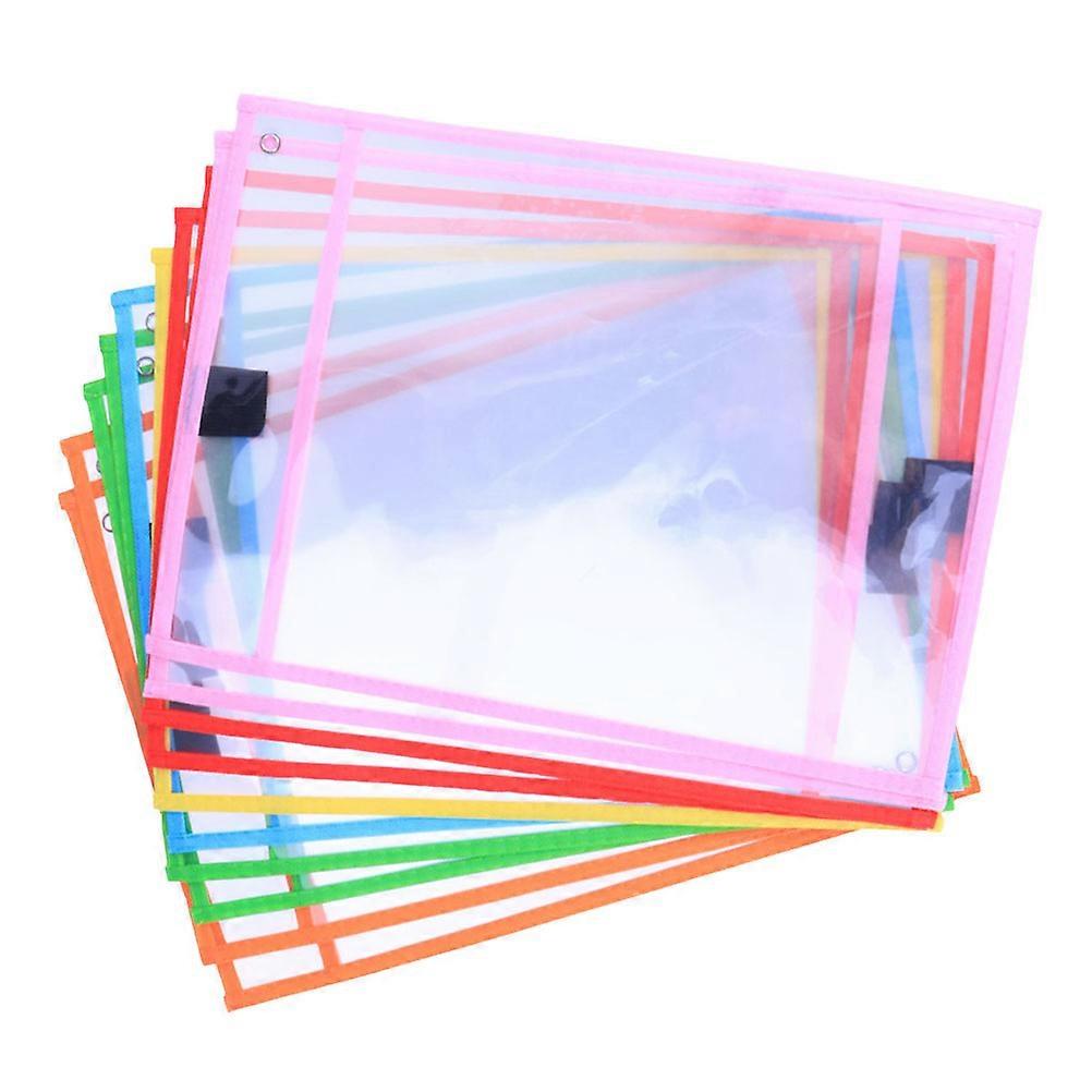 Dry Erase Pockets for Drying Documents 12Pcs with Pen Case