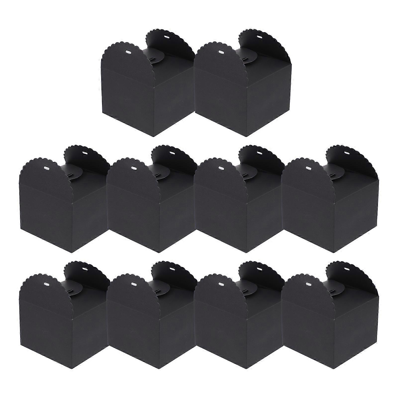 Portable Cake Boxes Black Chic Cake Boxes for Storage 30Pcs