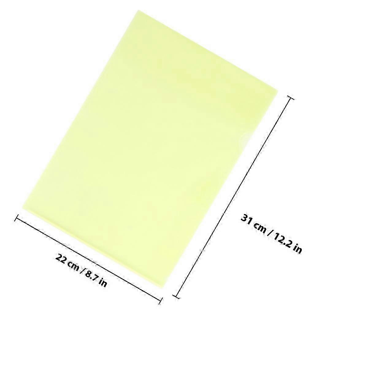 30Pcs Yellow L Shape File Folders for Document Organizing