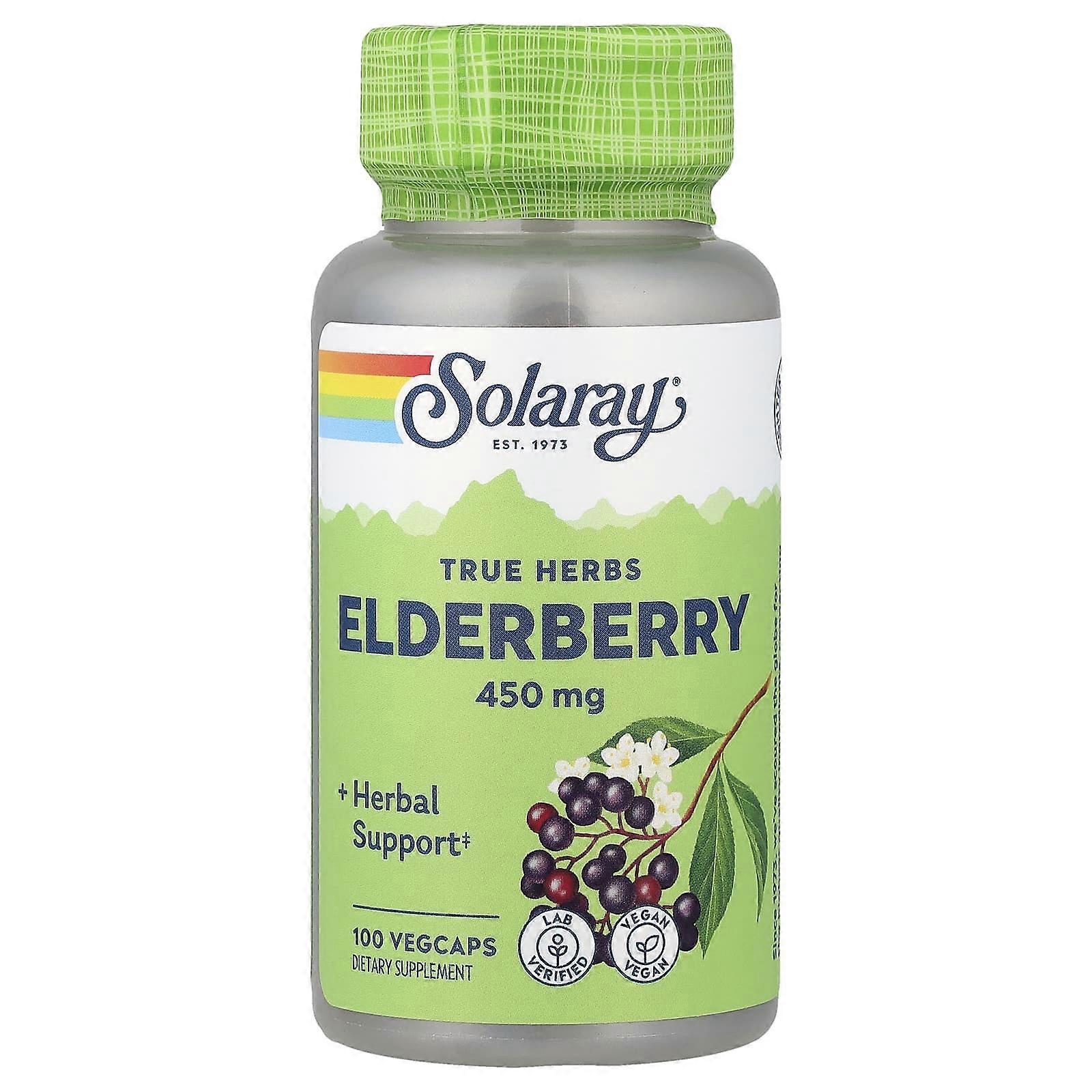 Solaray, True Herbs Elderberry, 100 VegCaps, 2-Pack