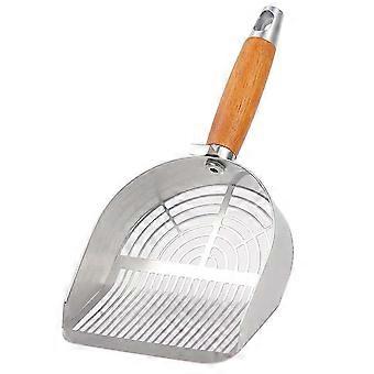 Stainless Steel Cat Litter Scoop , Small Broom & Dustpan , Anti-Break Handle, Dual-Width Holes compatible withQuick Cleaning