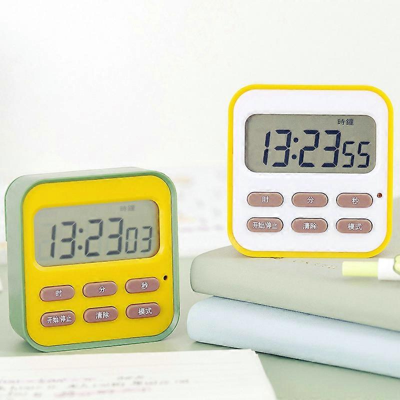 Fruit Blocks Countdown Reminder Timer Alarm Clock Student Study Kitchen Timer Time Manager Green and Yellow