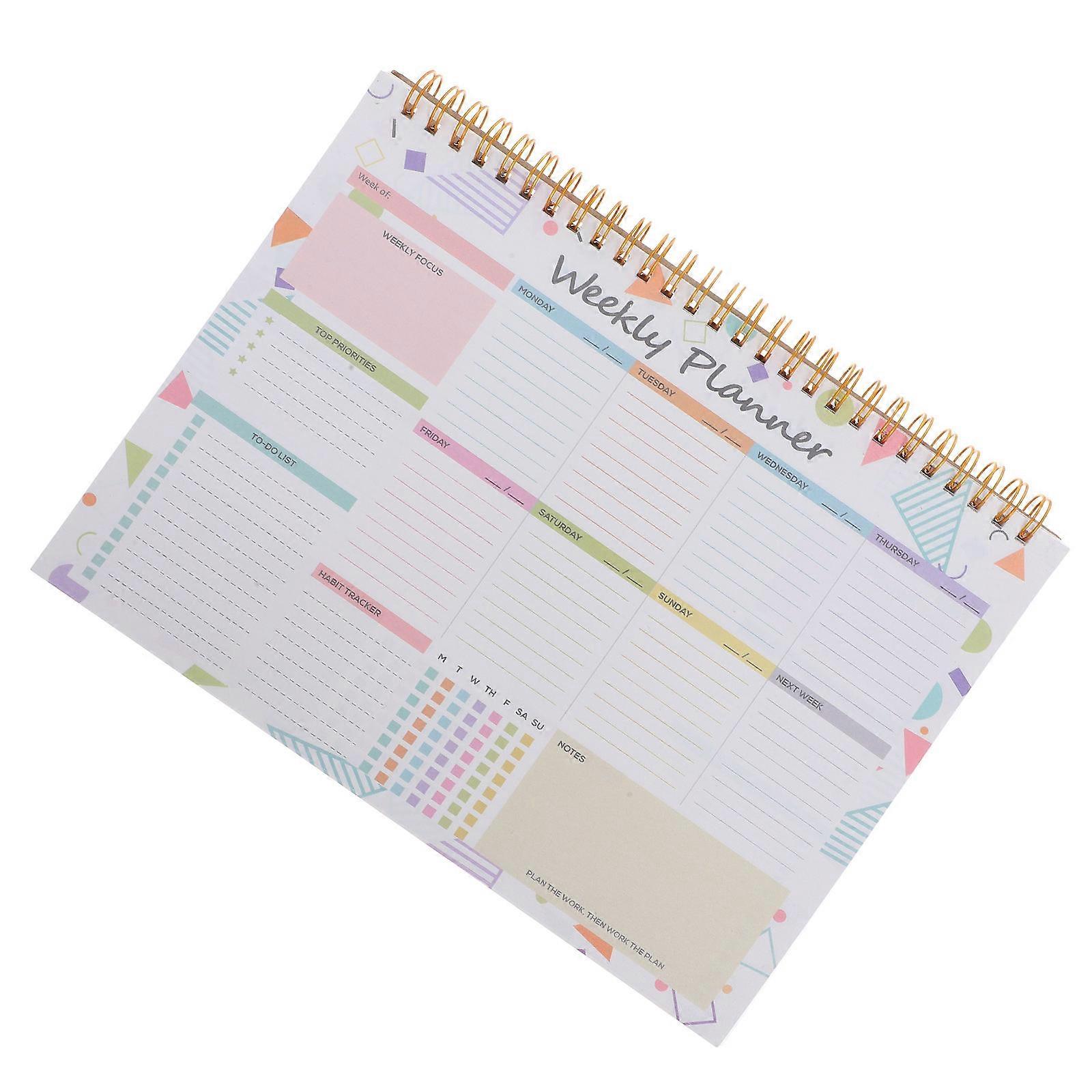 Weekly Planner Undated Spiral Notepad for Project Planning