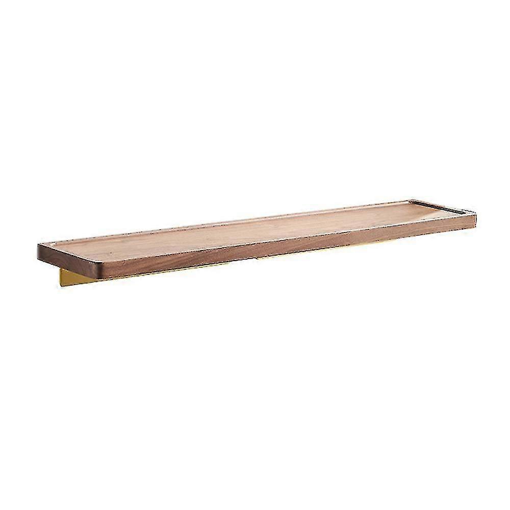 Walnut Wood Corner Storage Rack Bathroom Shelf Rectangle Shelves