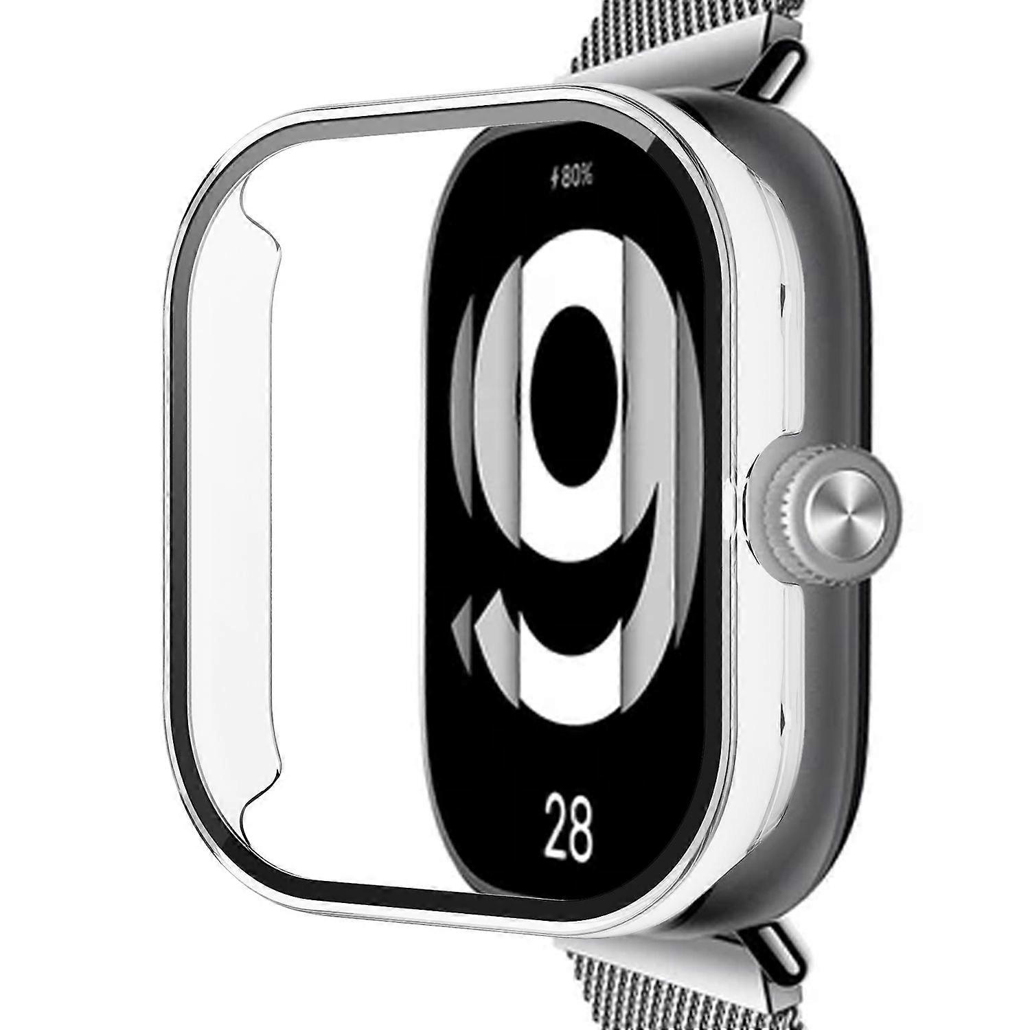 For Xiaomi Redmi Watch 4 Plastic Watch Case + 3D H9 Protective Glass Transparent