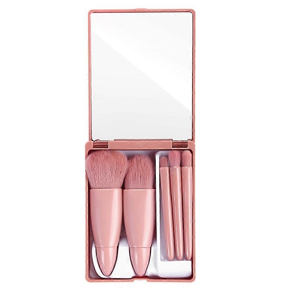 Makeup Brush Set 5Pcs for Cosmetics Application with Mirror
