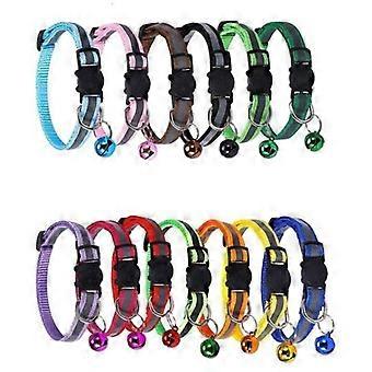 Quick-release cat collars. Reflective cat collars with bells and safety release. Adjustable from 8 to 12 inches to fit all domestic cats (12-pack)