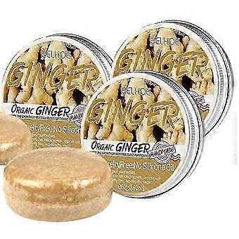 3pcs Natural Ginger Hair Regrowth Shampoo Bar, Promotes Hair Growth, Anti Hair Loss Shampoo Soap (PrettyJ)