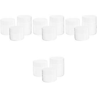White Cosmetic Cream Container for Storage 12Pcs Refillable Plastic Jars