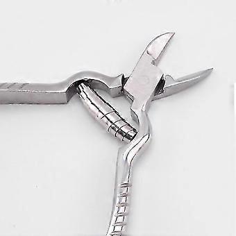 Robuuste teennagelknipper voor podologen, geschikt voor dikke en ingegroeide nagels, roestvrijstalen teennagelknipper - inclusief leren etui.