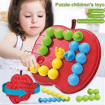 Kids Caterpillar Toy 5 Rotatable Sections Logical Thinking Training Parent-Children Interaction Plastic Game Board 14.3cm