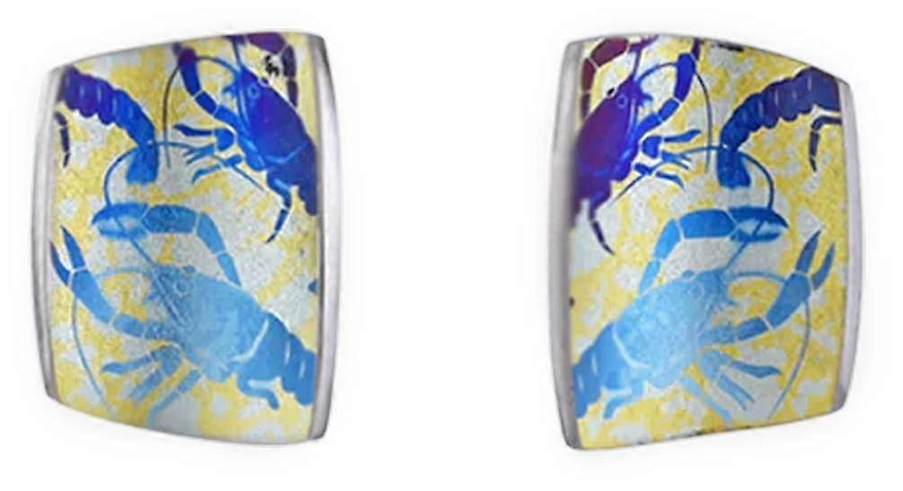 Ti2 Titanium Lobster Stud Earrings - Yellow