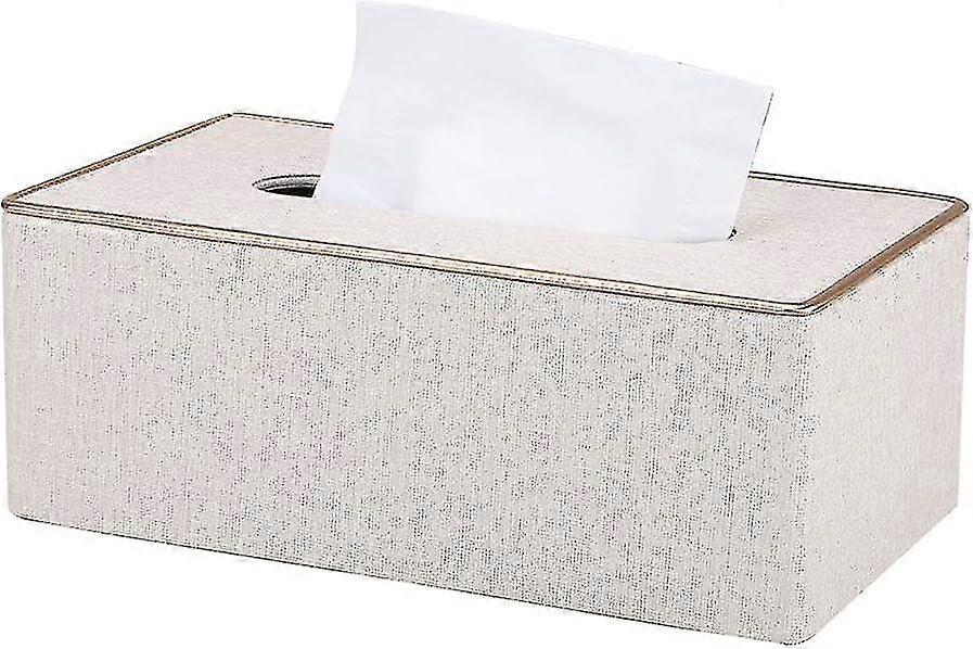 Pu Leather Tissue Boxes, Rectangular Tissue Dispenser Home Tissue Holder(white)