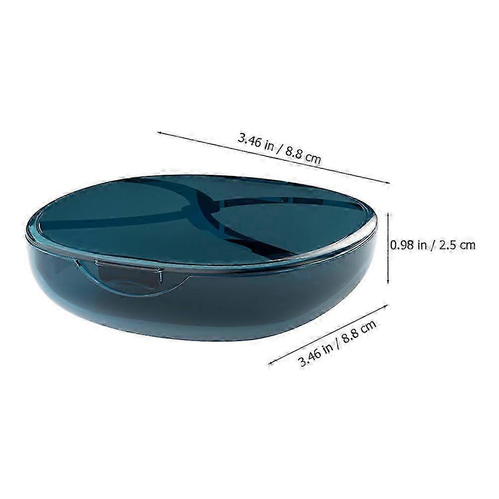 Denture Storage Case Plastic Box for Storage Use 3Pcs Blue Holder