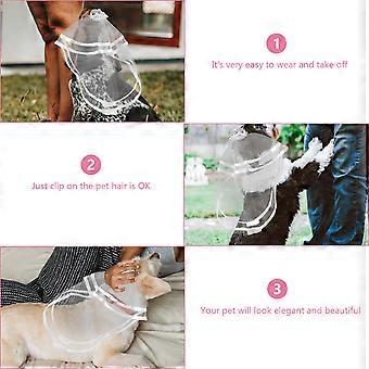 Pet Bridal Headdress Veil with Flower Decoration for Pets