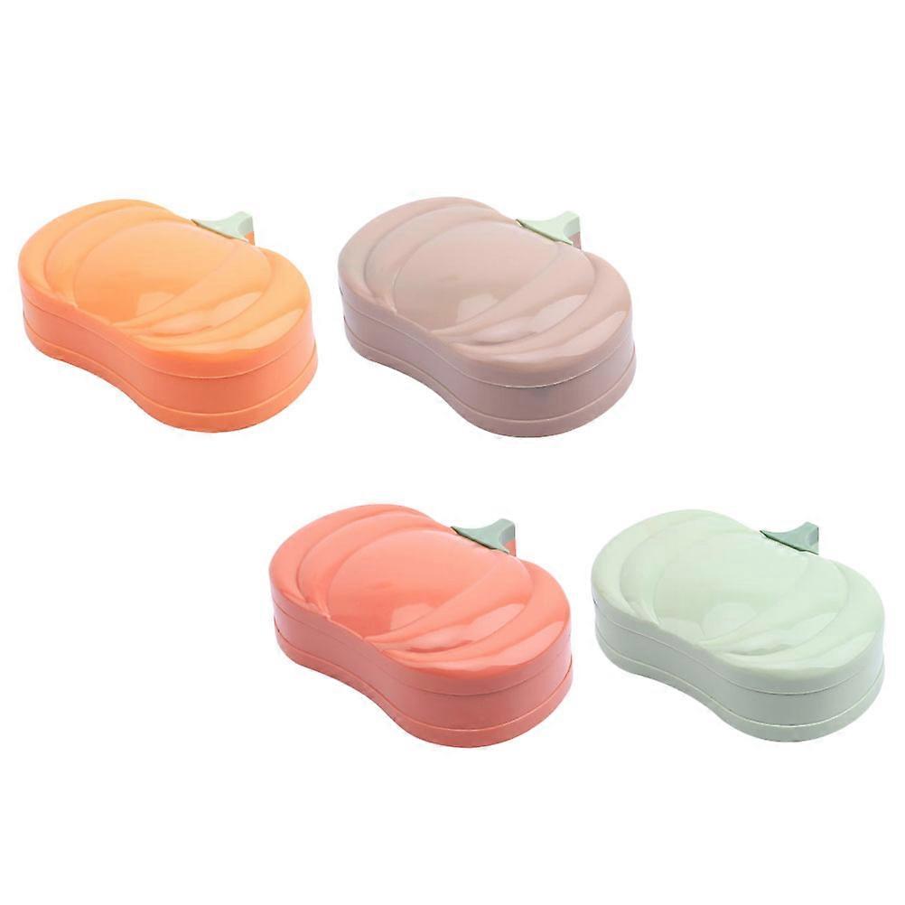 Soap Holders Pumpkin Double Soap Boxes with Lid for Storage 8Pcs