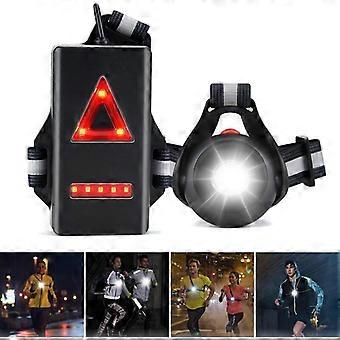Running Light, 120 Adjustable Beam Angle, 500 Lumens, 360 Reflective Strip, USB Rechargeable, LED Chest Light, Ideal for Running, Climbing, Fishing - 
