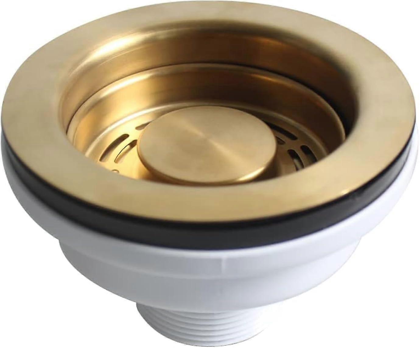 Brushed Gold Kitchen Sink Strainer Drain System U Sha