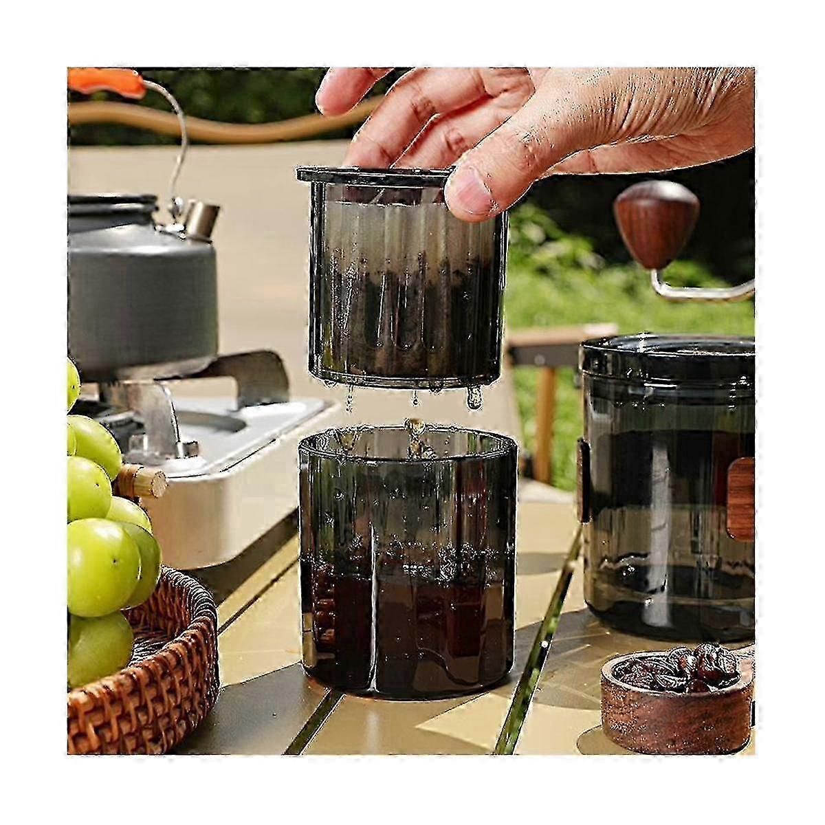 Coffee Maker with Permanent Filter Reusable Stainless Steel Coffee Dripper Filter Stackable Design