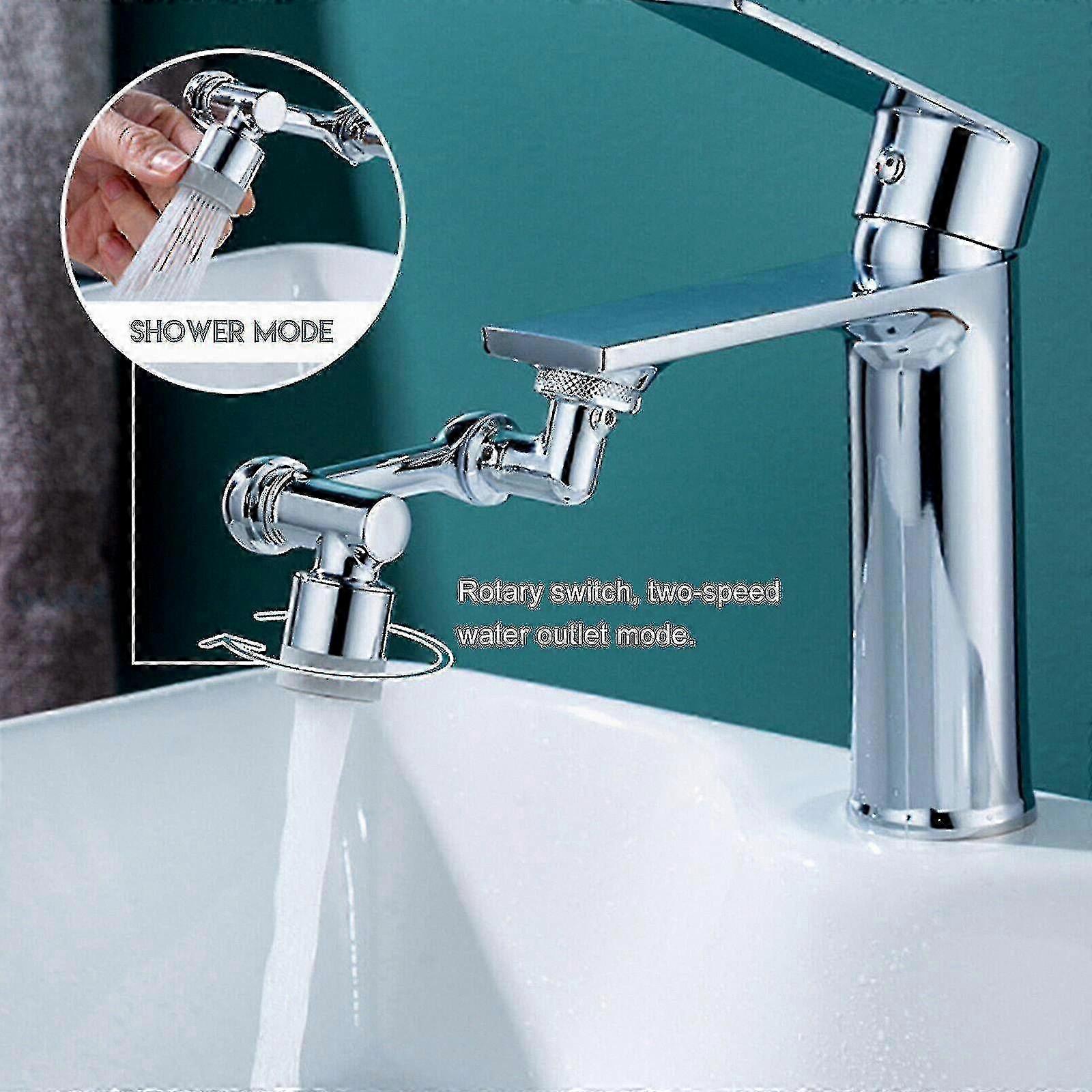 Copper Rotating Faucet Extender with Dual Flow