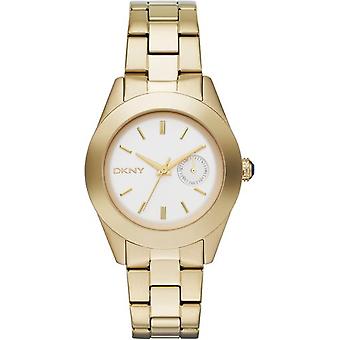 Dkny Jitney Quarz Analog Damenuhr mit NY2132 vergoldet Edelstahl Armband