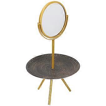 Chemical Makeup Mirror Desk Mirror with Jewelry Tray for Decoration