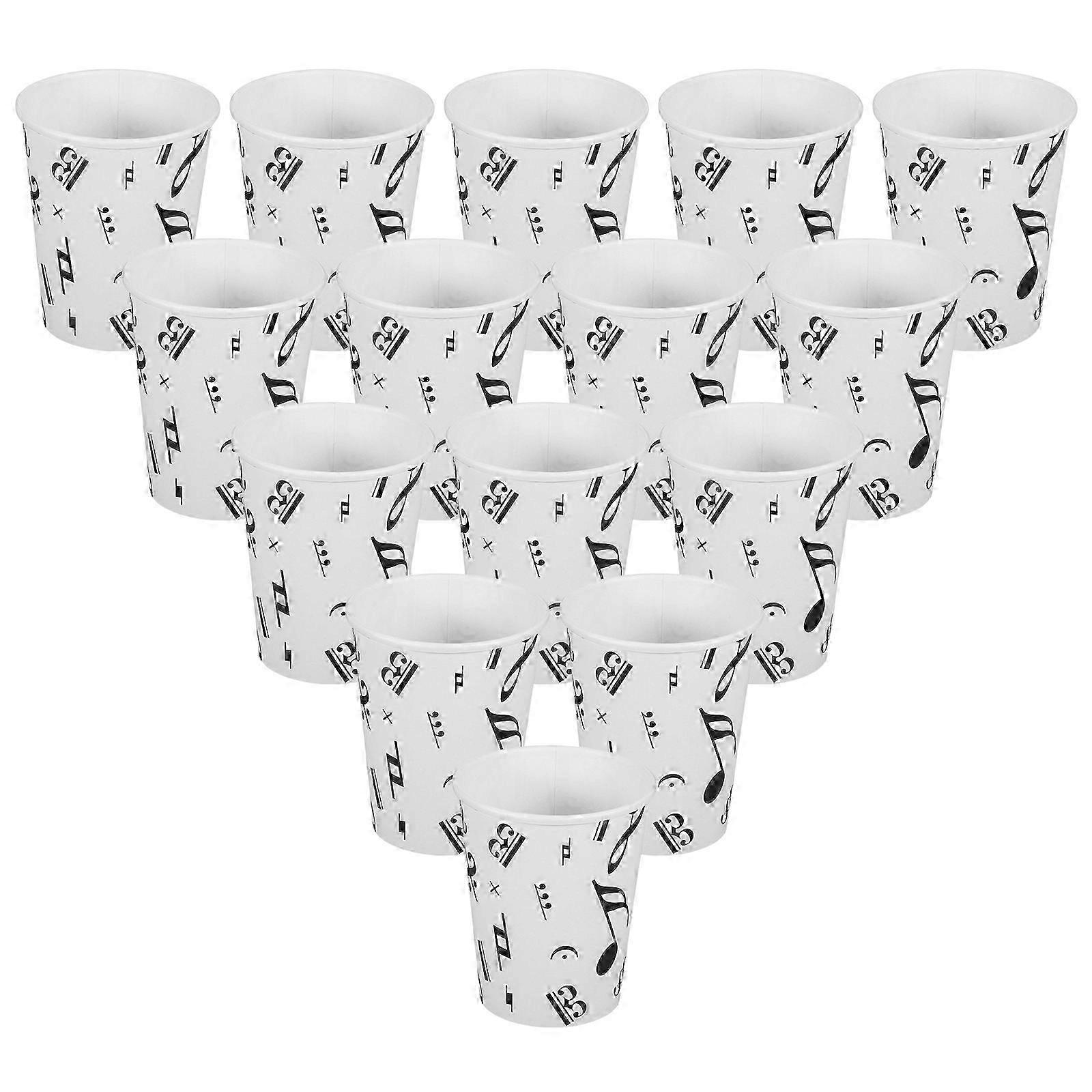 Music Theme Disposable Paper Cups compatible with Beverage 50Pcs Music Note Pattern