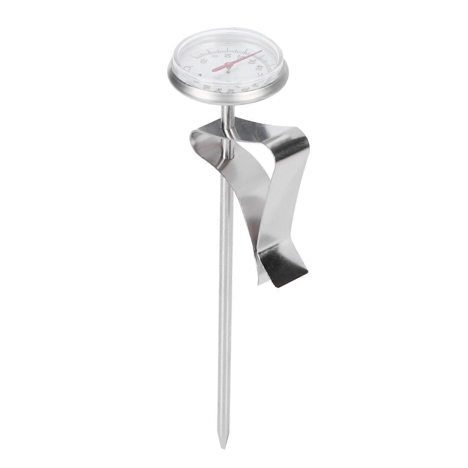 Coffee Thermometer Milk Frothing Dial Pointer Temperature Meter with Hook Kitchen Tool