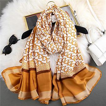 Womens 100% Large Mulberry Silk Scarf Long Satin Scarf Fashion Designer Scarf Lightweight Wraps, ST008