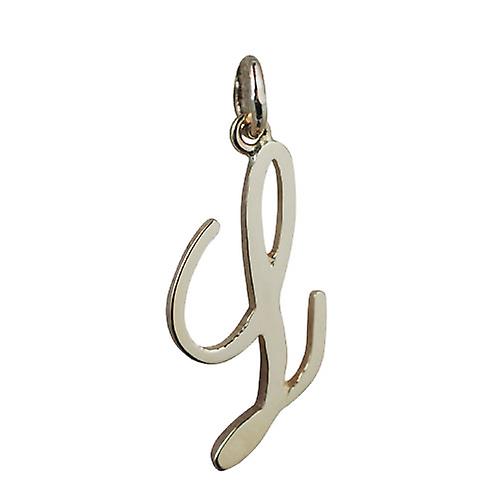 9ct Gold 26x13mm plain Initial L Pendant