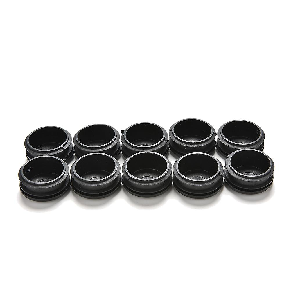 10x Black Plastic Blanking End Caps Cap Insert Plugs Bung For Round Pipe Tube SHYTMV