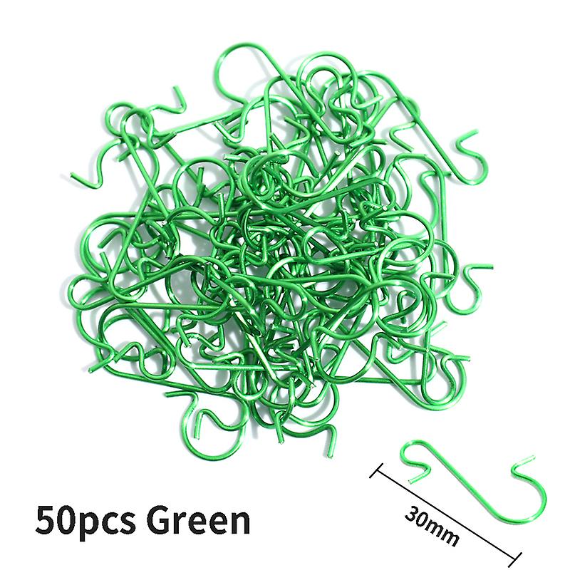 50pcs Christmas Ornament Metal S-shaped Hook Holders Christmas Tree Ball Pendant