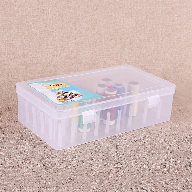 Sewing Thread Storage Box 42 Pieces Spools Bobbin Carrying Case Holder Craft