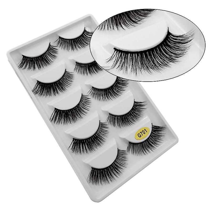5-pair false eyelashes-3D faux mink-G701
