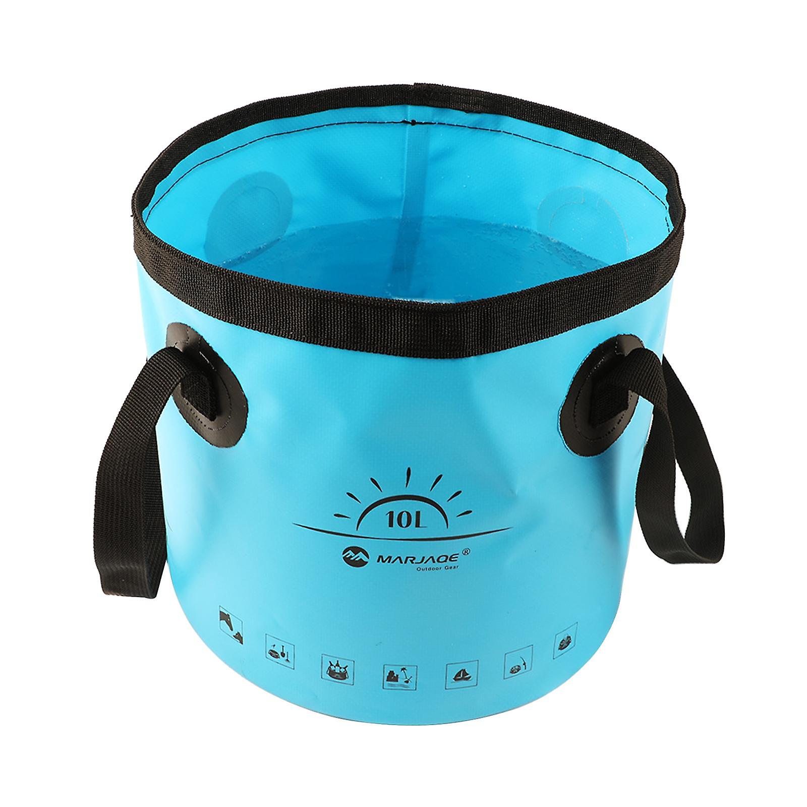 Collapsible Bucket Foldable Water Container Portable for Camping 10L Blue