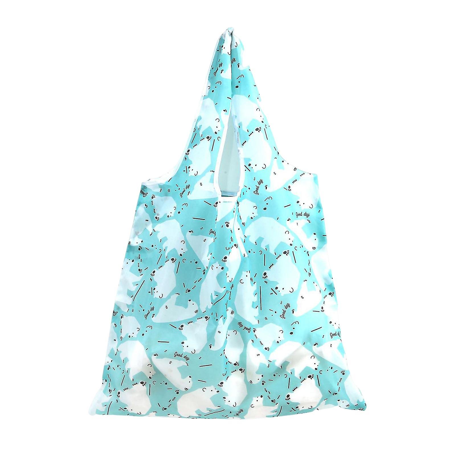 Tote Bag Eco-friendly Large Capacity Portable Print Square Storage Polyester Foldable Design Beach Bag Vacation Use
