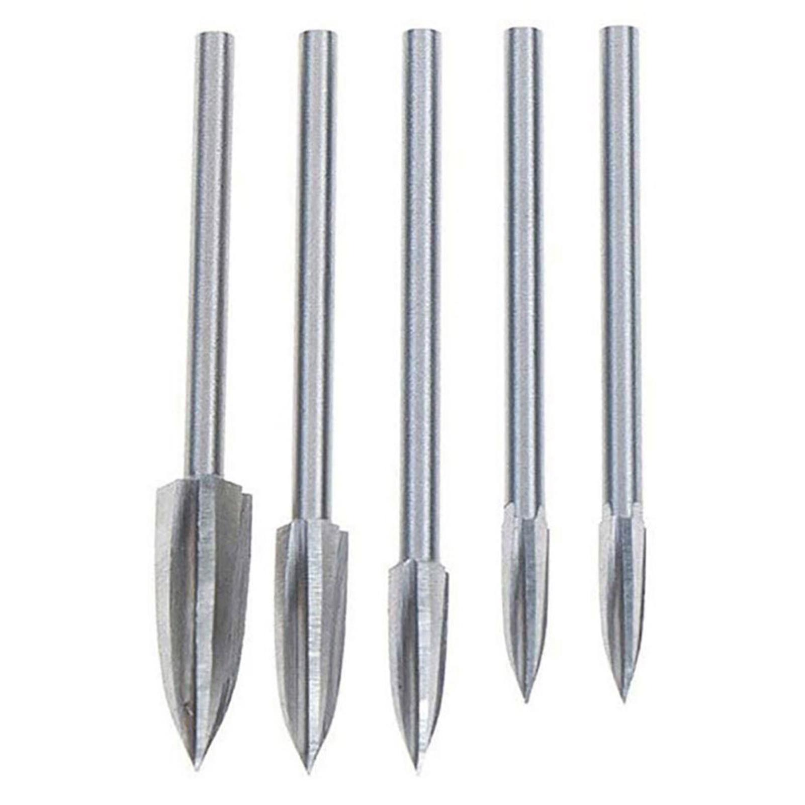 5pcs Drill Bits Sharp Easy Installation High Speed Steel Assorted Carving Drilling Bit Kit For Woodworking