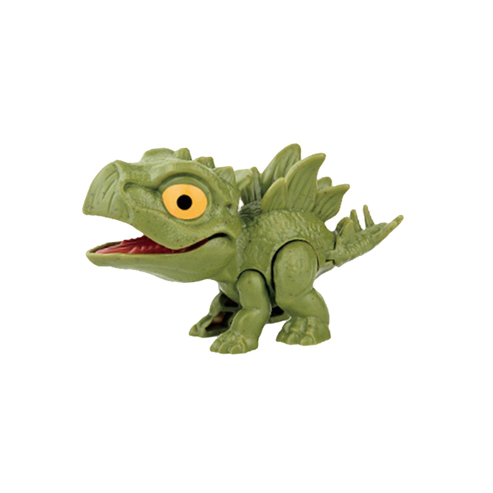 Biting Finger Dinosaur Toy with Flexible Joints Action Figure for Props Kids Green Stegosaurus