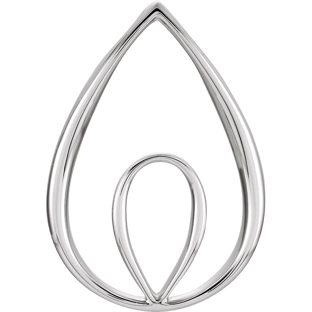 14Kホワイトゴールドフリーフォームペンダントネックレス-女性用ペンダント - 3.4グラム