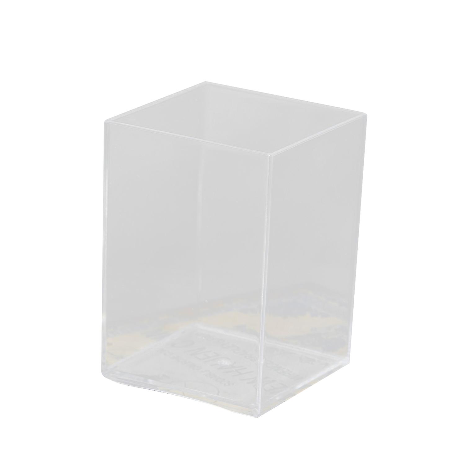 2 x Storage Box Large Capacity High Transparency Square Shape Acrylic Transparent Makeup Brush Holde