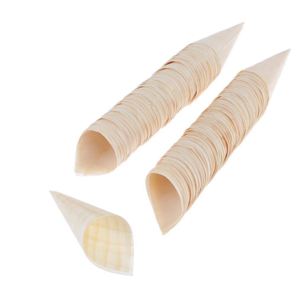 100Pcs cône en forme de cône gobelets de crème glacée jetables pour les collations de nourriture de fête 6x8cm