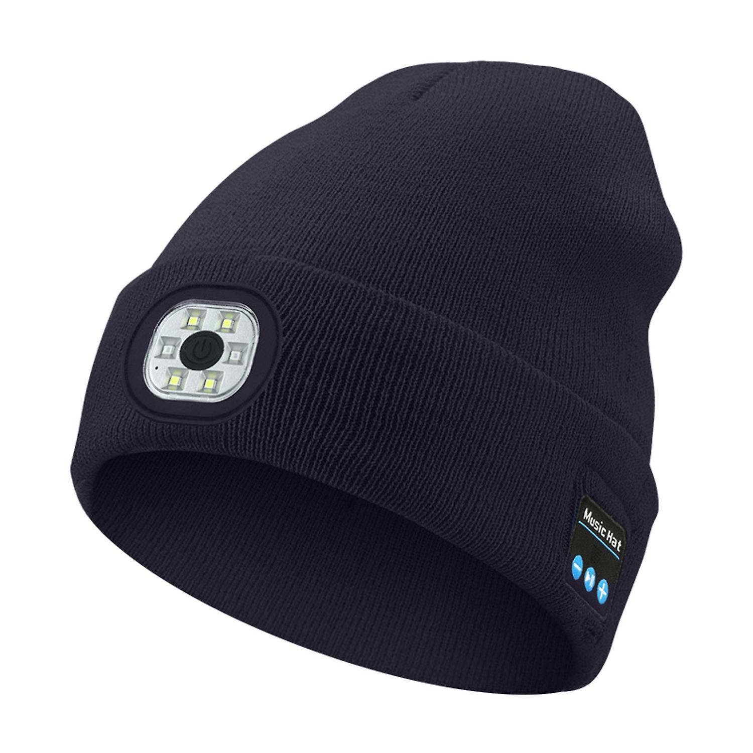 Bluetooth-compatible LED Hat Winter Warm Cap Knitted Elastic Soft Fabric Rechargeable High