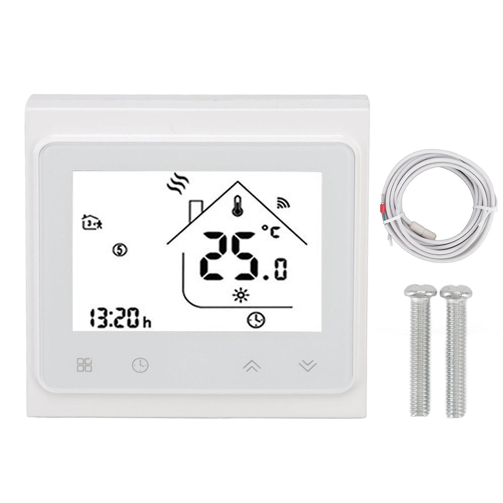 WIFI Home Thermostat LCD Display APP and Voice Control Smart Temperature Controller for Office AC95‑240V White