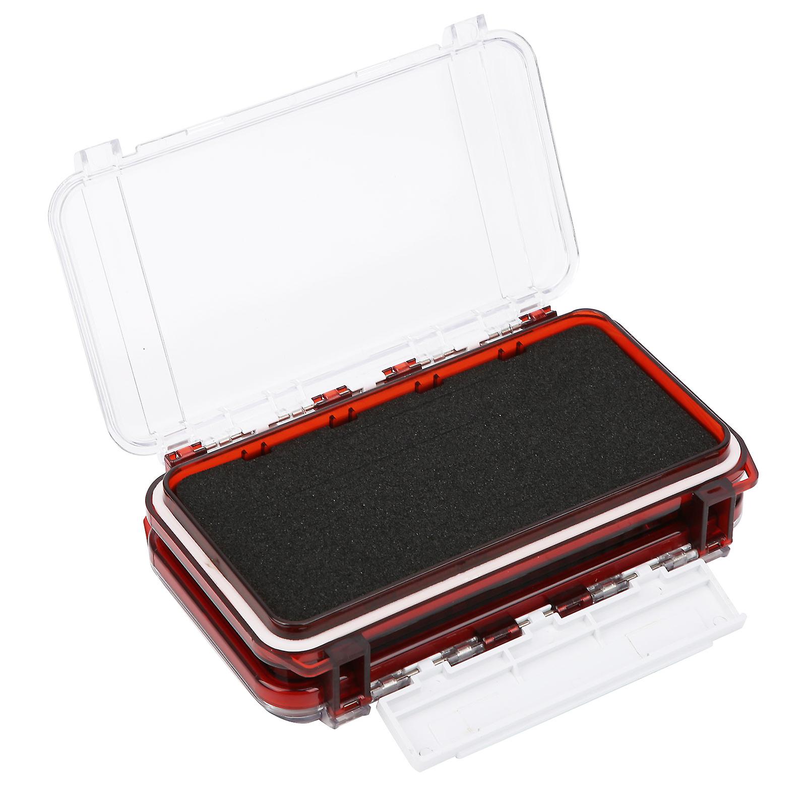 Doppelseitige Angelgeräteboxen Multifunktionaler Köder-Organizer-Köder-Aufbewahrungskoffer (transparent rot)