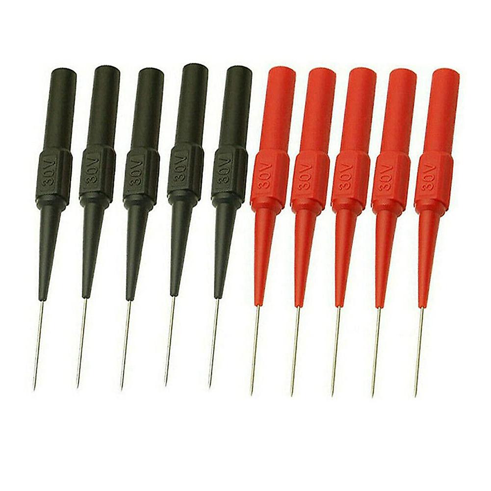 10PCS Multimeter Test Lead Extension Back Probes Sharp Needle Micro-Pin Stainless Steel for Banana