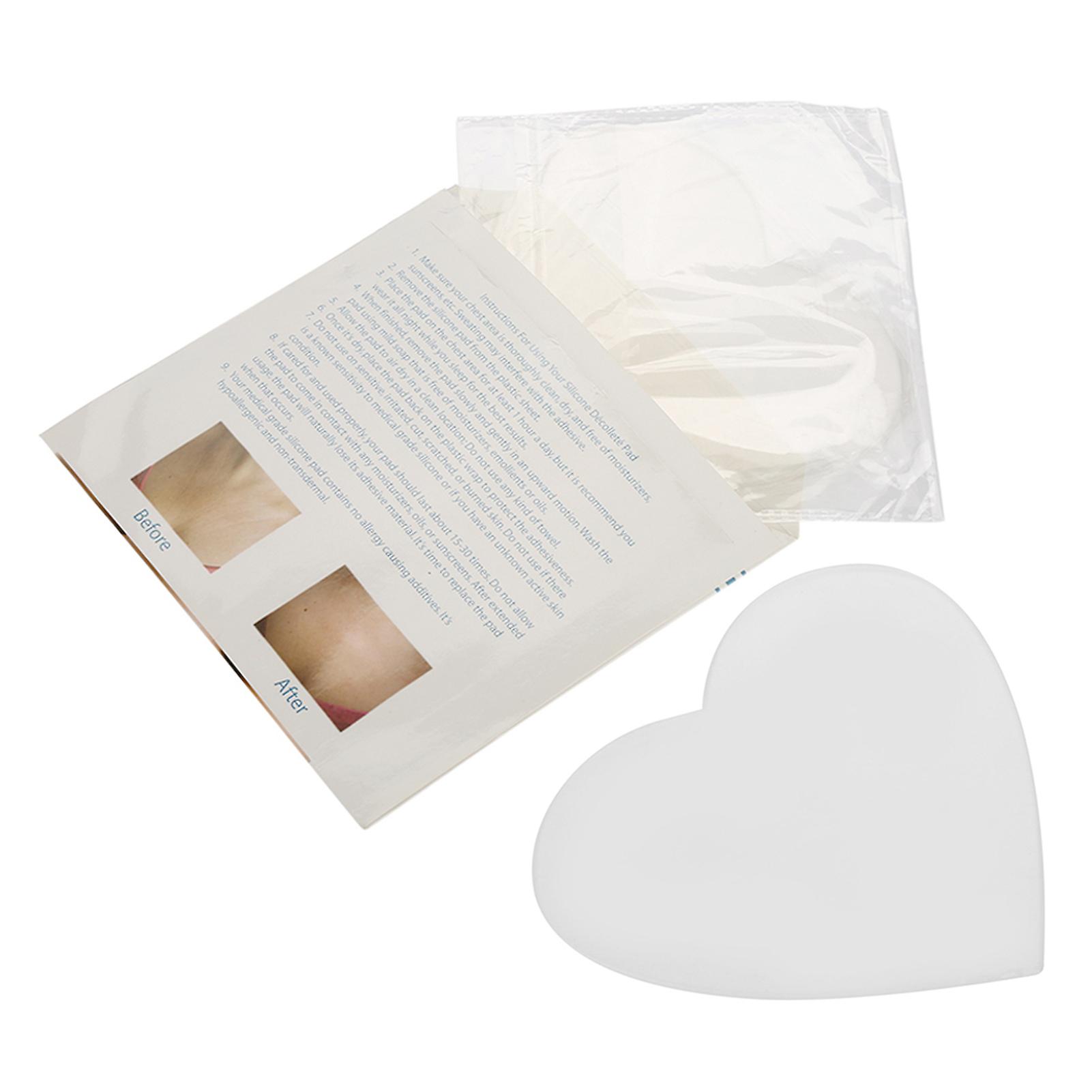Heart-shaped anti-wrinkle transparent silicone breast pads for firming and lifting skin